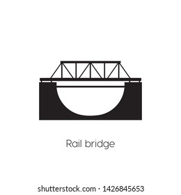Rail Bridge icon vector. Bridge symbol. Linear style sign for mobile concept and web design. Bridge symbol illustration. Pixel vector graphics - Vector.