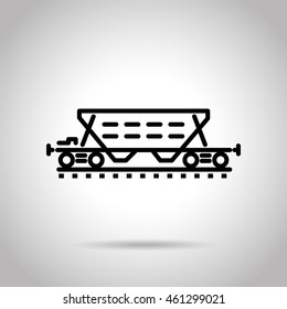 rail car flat line icon