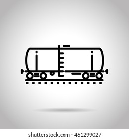 rail car flat line icon