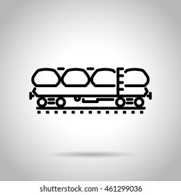 rail car flat line icon