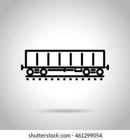 Rail Car Flat Line Icon