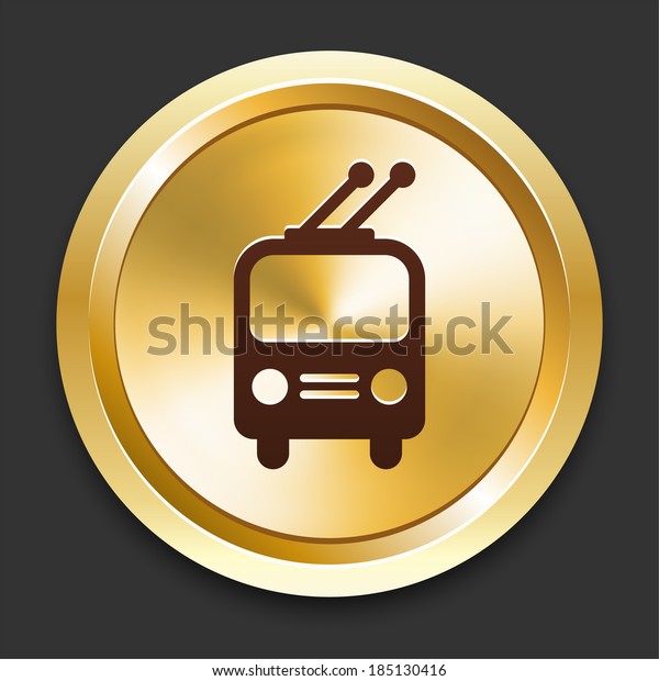 Rail Car Icons on\
Gold Button Collection