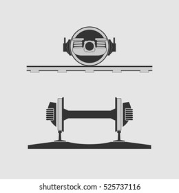 Rail car wheels. Vector illustration.