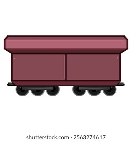 rail coal wagon cartoon. cargo bulk, shipment supply, energy resource rail coal wagon sign. isolated symbol vector illustration