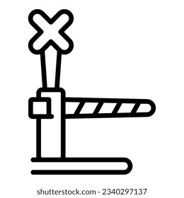 Rail cross icon outline vector. Traffic track. Train road