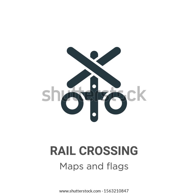 Rail crossing vector icon on\
white background. Flat vector rail crossing icon symbol sign from\
modern maps and flags collection for mobile concept and web apps\
design.