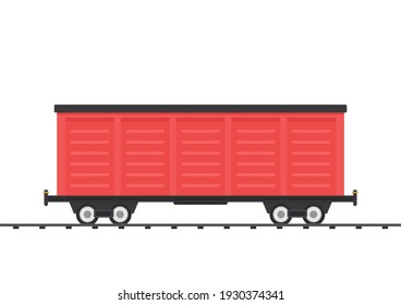 Rail freight transport vector. Container vector.