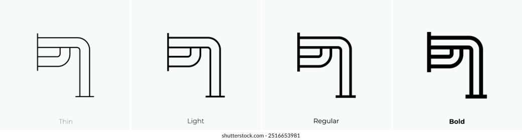 rail icon. Thin, Light Regular And Bold style design isolated on white background