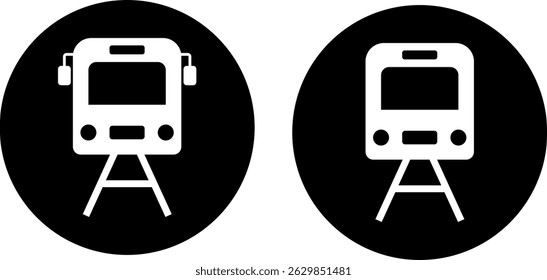 rail icon. Train symbol. Freight Locomotive.  Railway Station. Transportation Sign Collection
