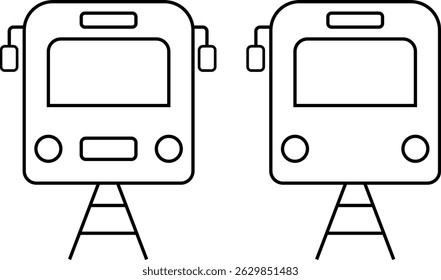 rail icon. Train symbol. Freight Locomotive.  Railway Station. Transportation Sign Collection

