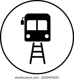 rail icon. Train symbol. Railway Station.  Freight Locomotive. Transportation Sign Collection. Freight Locomotive
