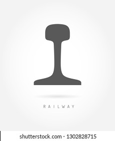 Rail Logo Icon Railway Business Concept. I-beam