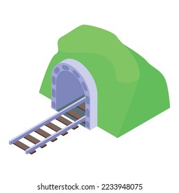Rail mine icon isometric vector. Truck industry. Loader side