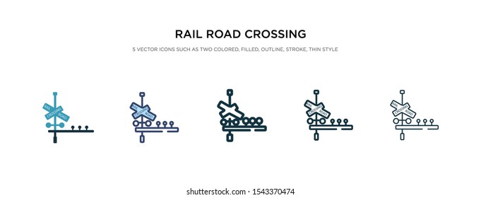 rail road crossing cross icon in different style vector illustration. two colored and black rail road crossing cross vector icons designed in filled, outline, line and stroke style can be used for