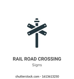 Rail road crossing cross signal glyph icon vector on white background. Flat vector rail road crossing cross signal icon symbol sign from modern signs collection for mobile concept and web apps design.