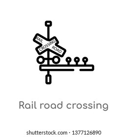 rail road crossing cross vector line icon. Simple element illustration. rail road crossing cross outline icon from signs concept. Can be used for web and mobile