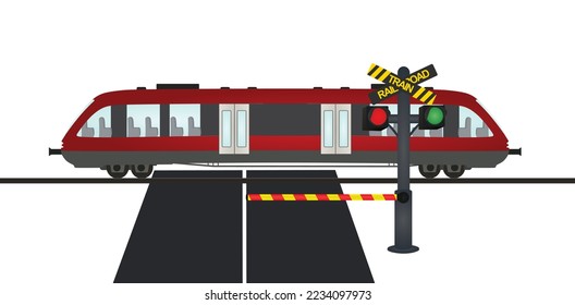 Rail road crossing. vector illustration