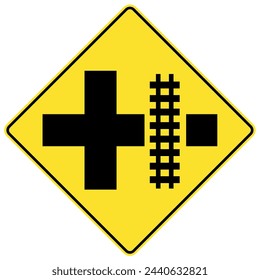 Rail road crossing warning sign