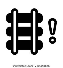 Icono de glifo de carretera de ferrocarril - Icono único, vector