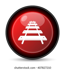 Rail road icon. Internet button on white background. EPS10 vector