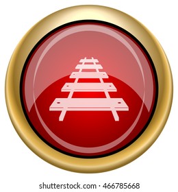 Rail road icon. Internet button on white background. EPS10 vector.
