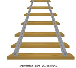 Rail road isolated front view. vector