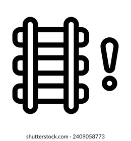 Icono de la línea de ferrocarril - Icono único, vector