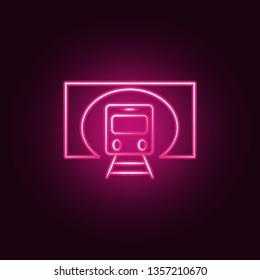 rail road neon icon. Elements of travel set. Simple icon for websites, web design, mobile app, info graphics