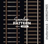 Rail road. Seamless pattern. Realistic design. Vector illustration eps10. Railway track.