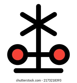 Rail road sign with light signaling operation