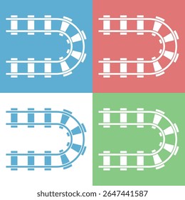 Rail sign symbol vector flat icon