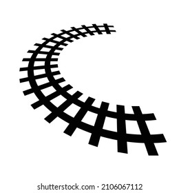 Rail silhouette icon. A train line. Vector.