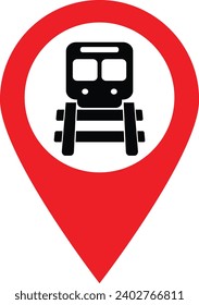 Rail Station location map symbol vector