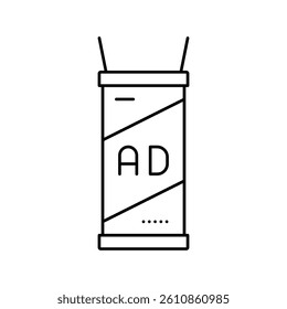 rail system exhibition line icon vector. rail system exhibition sign. isolated contour symbol black illustration