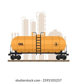 Rail tank car illustration. Oil and gas industry