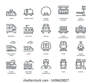 Rail transport Icons   Monoline concept
The icons were created 48x48 pixel aligned  perfect grid providing clean   crisp appearance  Adjustable stroke weight  