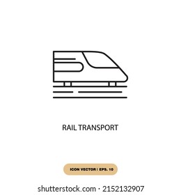 rail transport icons  symbol vector elements for infographic web