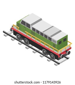 
Rail transport, train with big headlights and standard design
