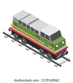 
Rail transport, train with big headlights and standard design

