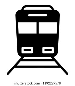Rail transport, train with big headlights and standard design