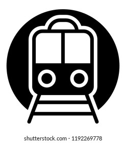 Rail transport, train with big headlights and standard design