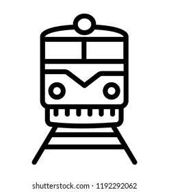 Rail transport, train with big headlights and standard design