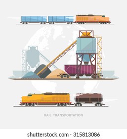Transporte ferroviario. Diseño plano.