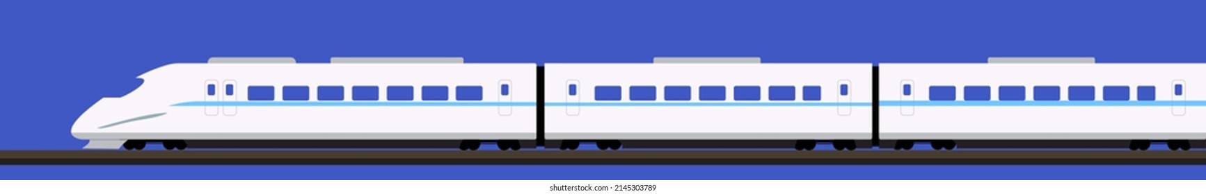 Viajes por ferrocarril y turismo ferroviario.Moderno tren eléctrico de alta velocidad.Ilustración de vectores.