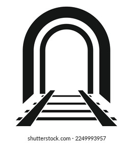 Rail tunnel icon simple vector. View entrance. Train mine