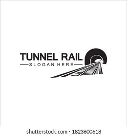 Rail con plantilla de diseño de vectores de iconos de túnel