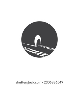 Rail with tunnel logo icon vector design template