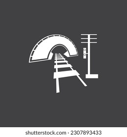 Rail with tunnel logo icon vector design template