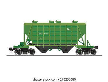 A rail wagon for construction materials.