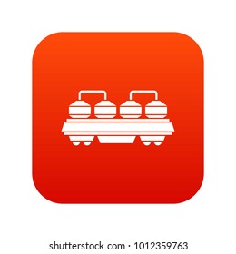 Rail wagon for construction materials icon digital red for any design isolated on white vector illustration